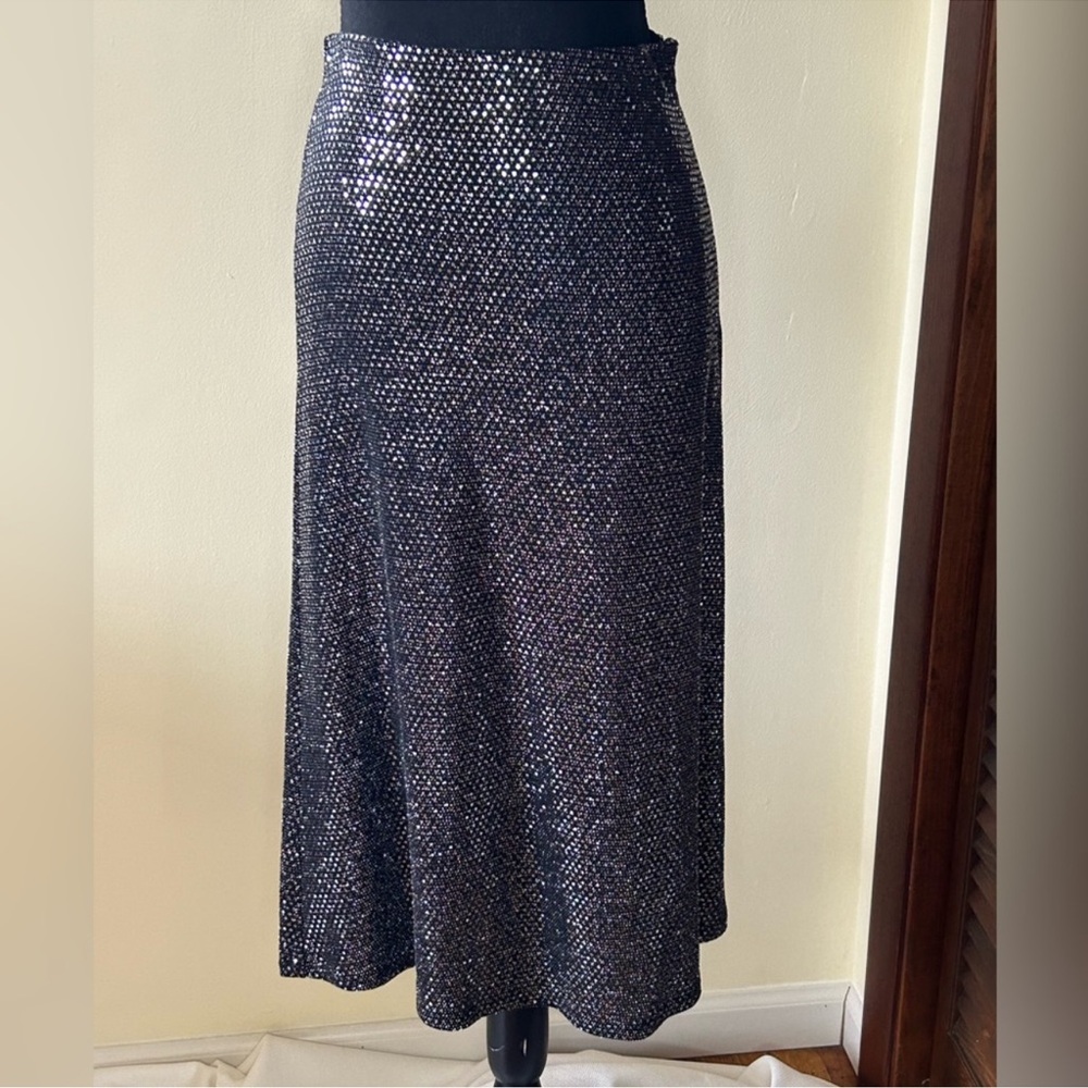 Urban Outfitters Regina Sparkly Metallic Midi Slip Skirt